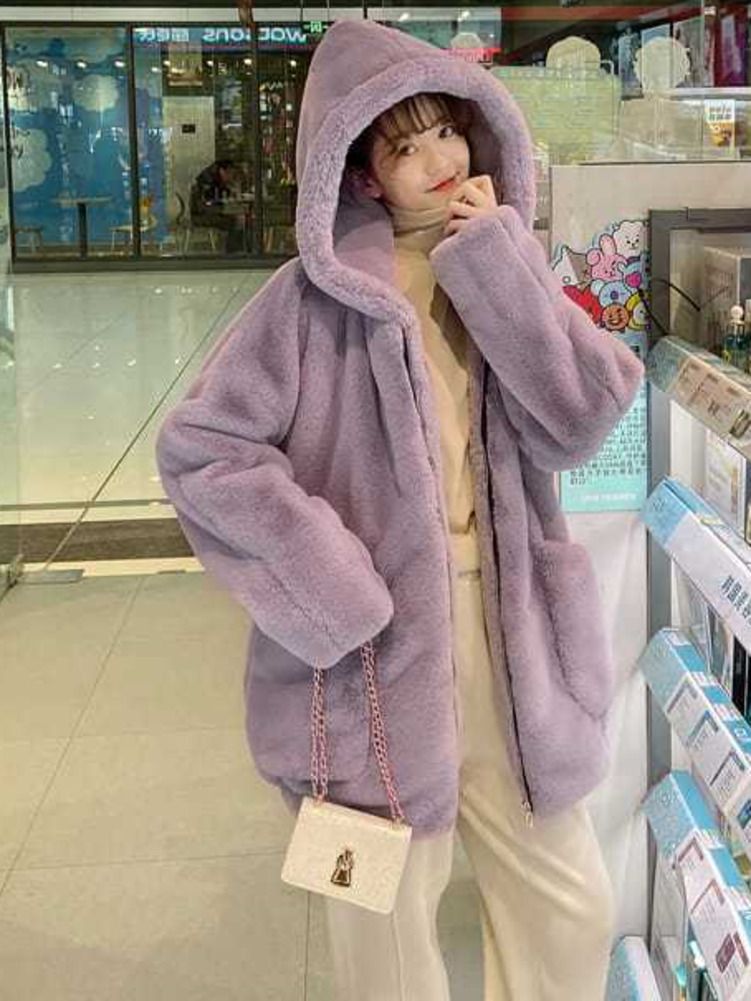 Street Fashion Hong Kong - Autumn Winter Oversized Sweet Thickened Lamb