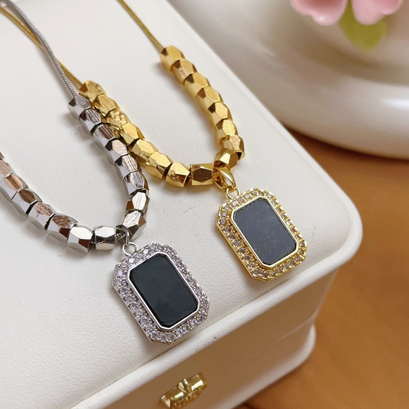 Street Fashion Mood - Trendy Gold Color Stainless Steel Black