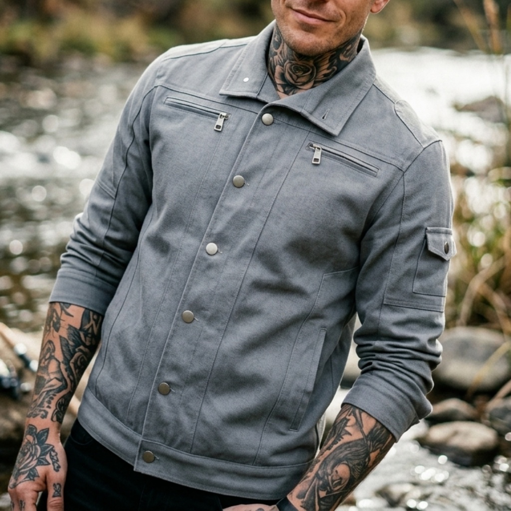 Street Fashion Jacket - Biker Style Denim Jacket Men's Zipper
