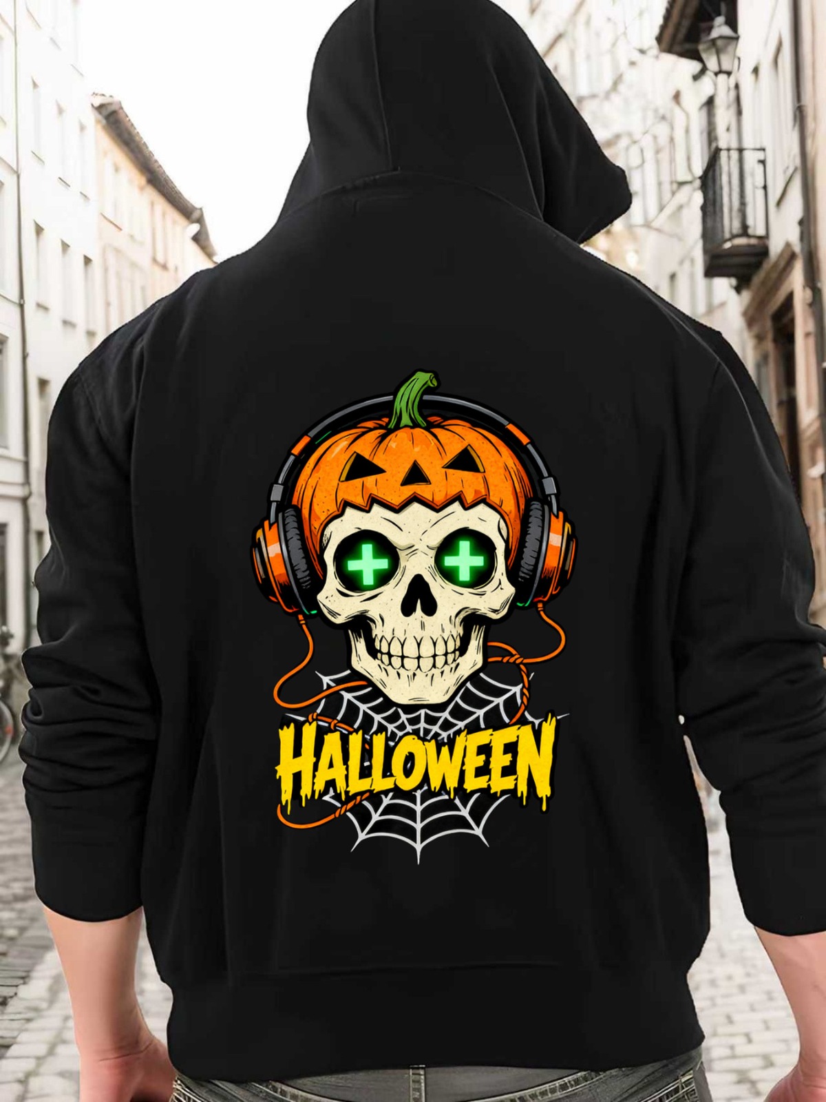 Street Fashion Hong Kong - Men's Casual Fashion Trend Skeleton Pumpkin