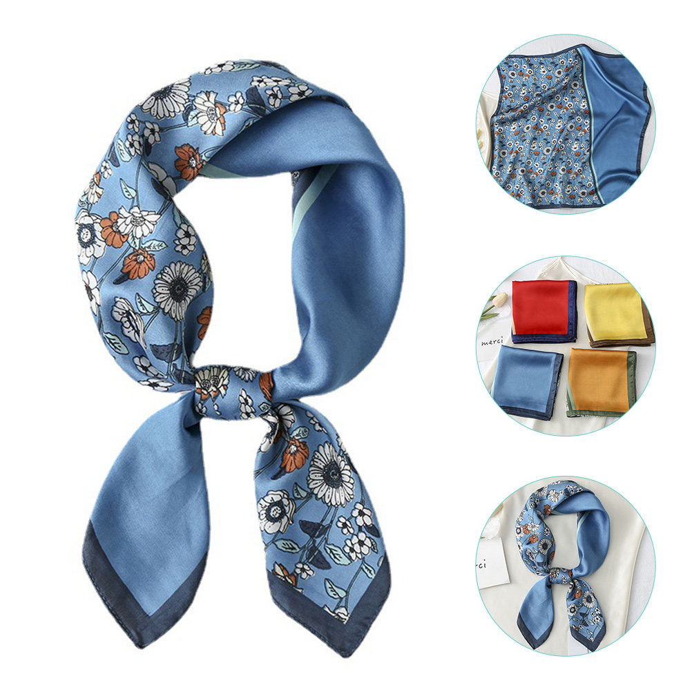 Bandana Multi Way - 1pcs Floral Scarf For Women Satin