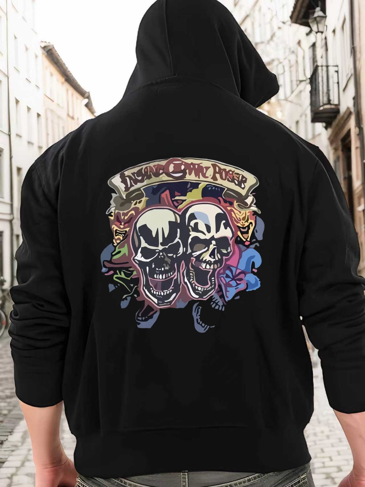 Street Fashion Pose - Men's Casual Fashion Trend Skeleton Insane