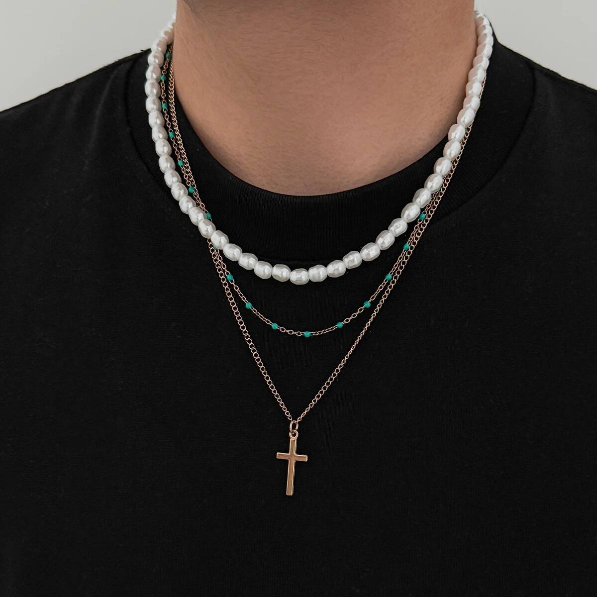 Street Fashion Mood - IngeSight.Z 3 Pcs/Set Punk Imitation Pearl