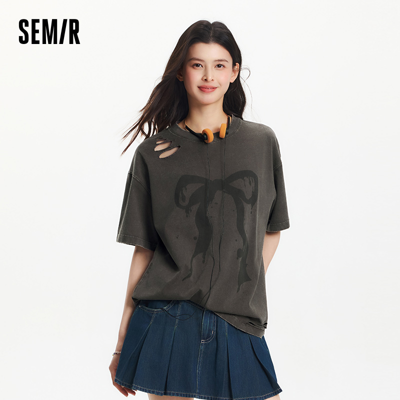 Longline Tee Oversized - Semir Vintage Oversized Cotton Short Sleeve