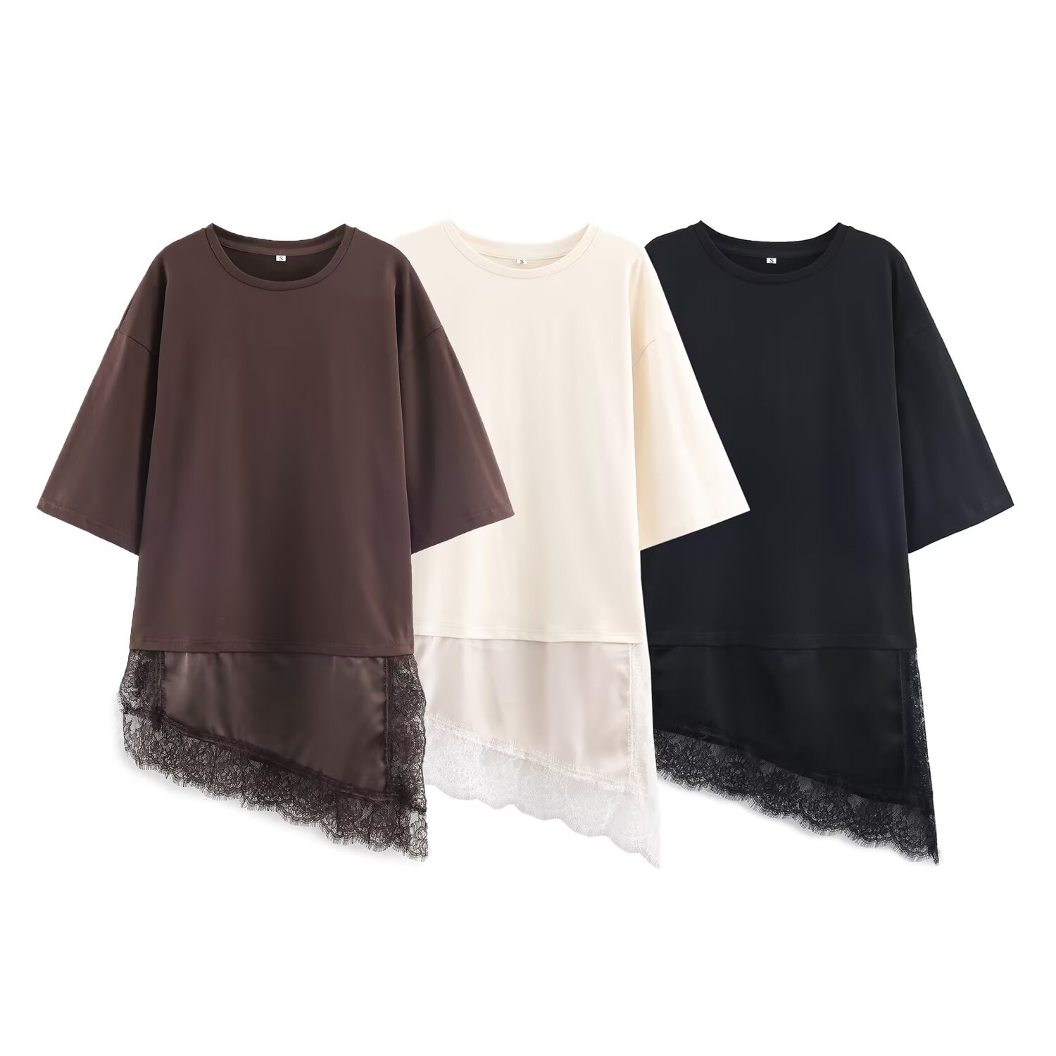 Longline Tee Oversized - Women's Oversized Half Sleeve Crew Neck