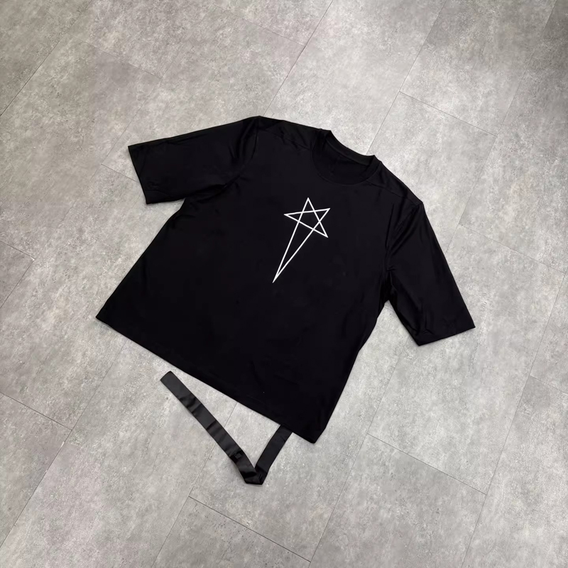 Longline Tee Oversized - Oversized Black RO Style White Star