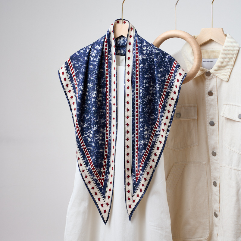 Bandana Multi Way - Denim Blue Triangle Scarf New Print