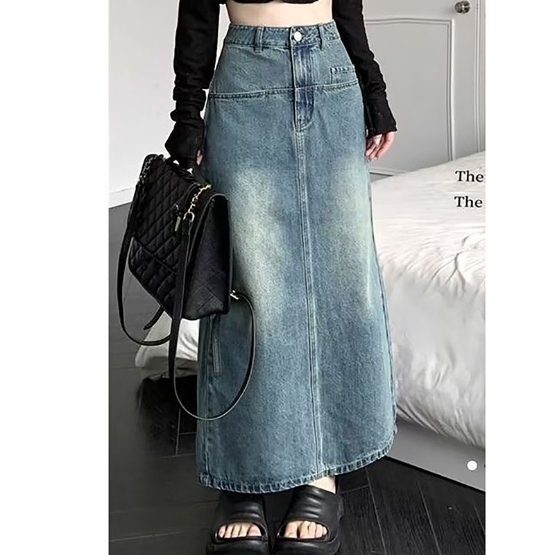 Street Fashion Hong Kong - Hong Kong Style Retro Split Denim