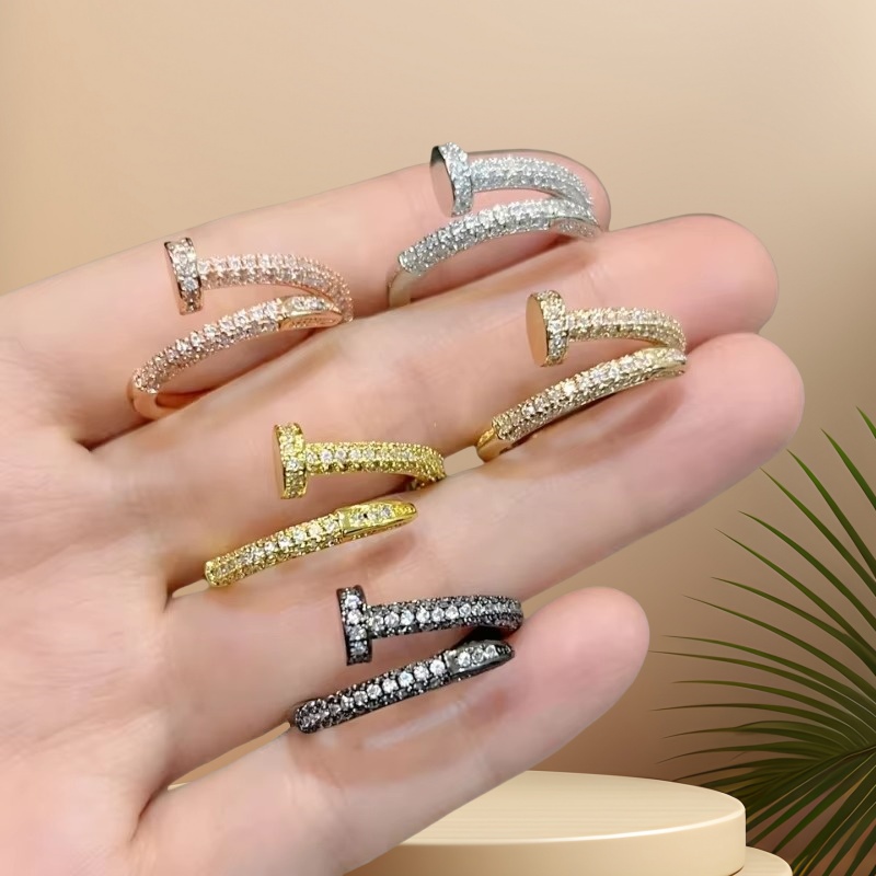 Street Fashion Mood - Nail Zircon Series Ring Niche Design