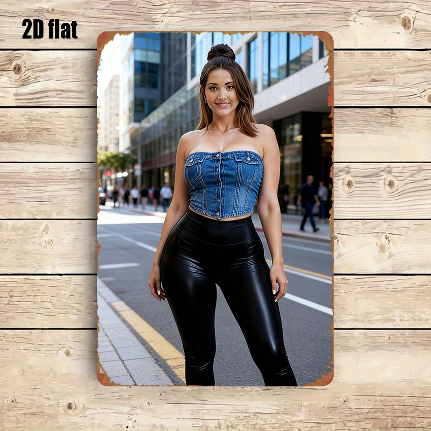 Street Fashion Pose - HD Metal Wall Art Poster Hot