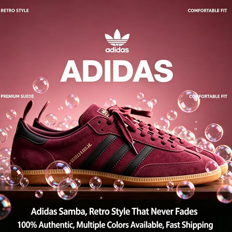 Street Fashion Hong Kong - Adidas samba Trefoil Unisex Low Top