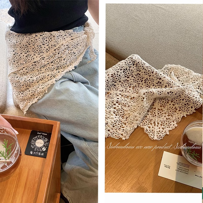 Bandana Multi Way - Ins Beige Color Aesthetic Multi-way Scarf