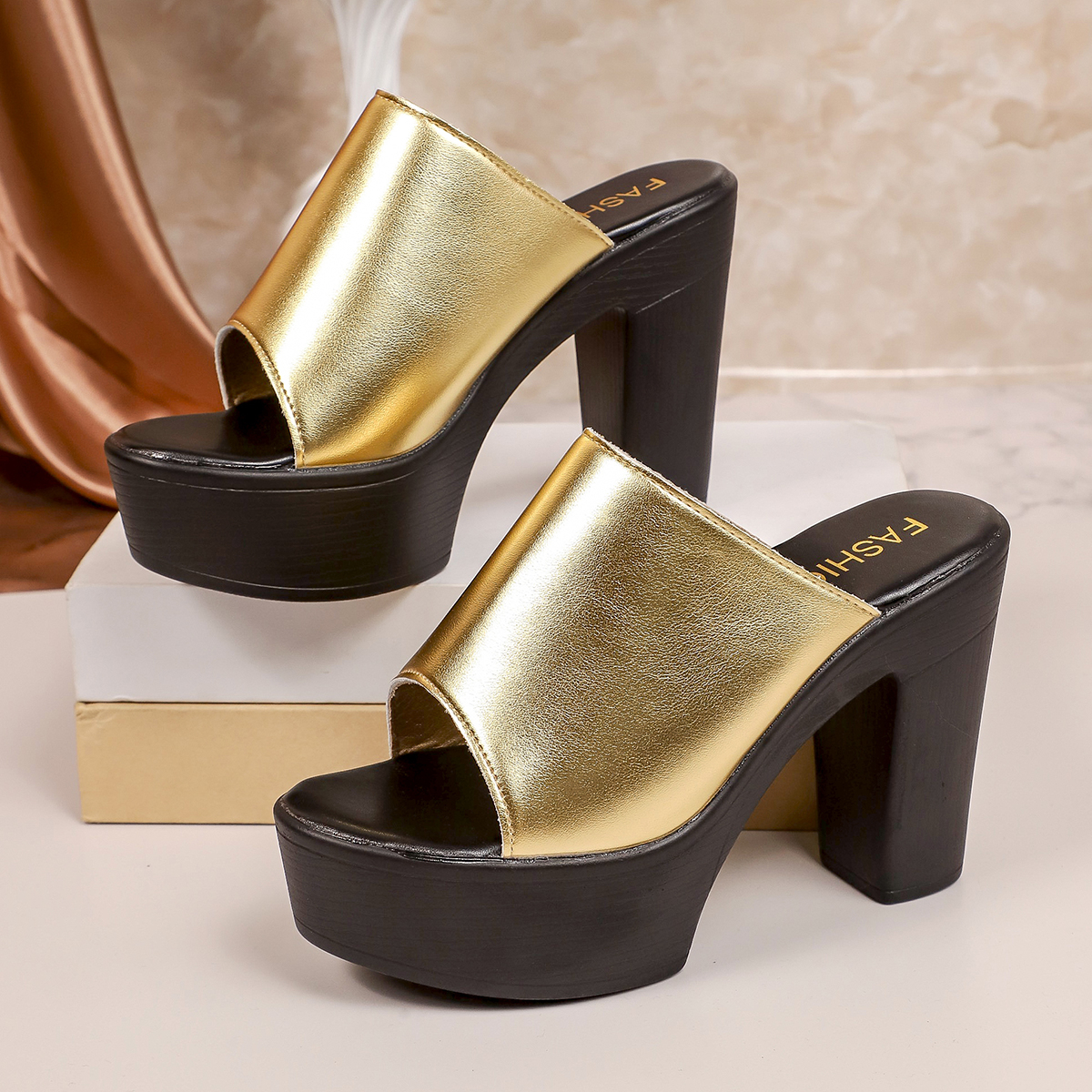 Summer Women Mule Shoes Solid  - огляд і ціна Chunky Sneaker Platform