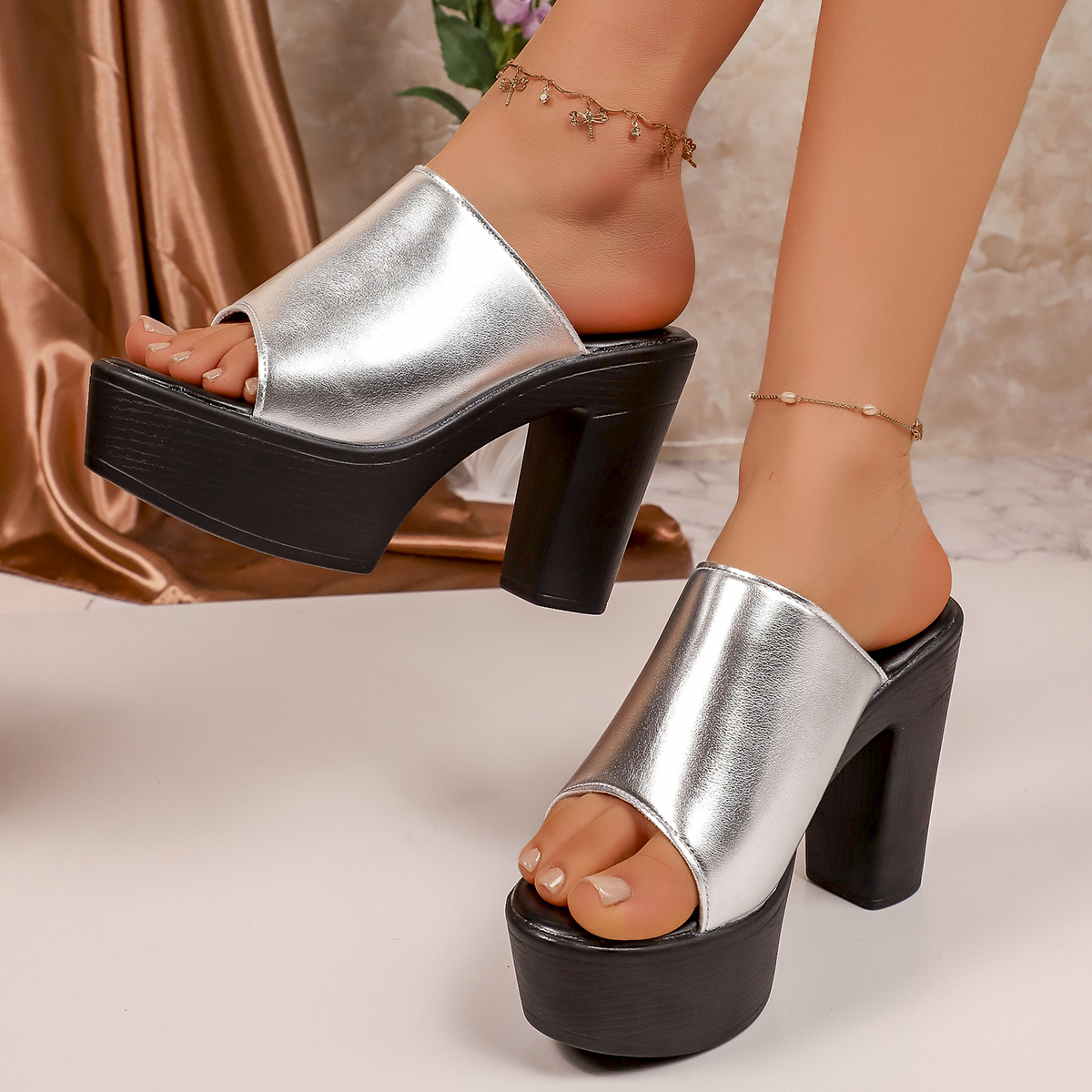 Summer Women Mule Shoes Solid  - огляд і ціна Chunky Sneaker Platform
