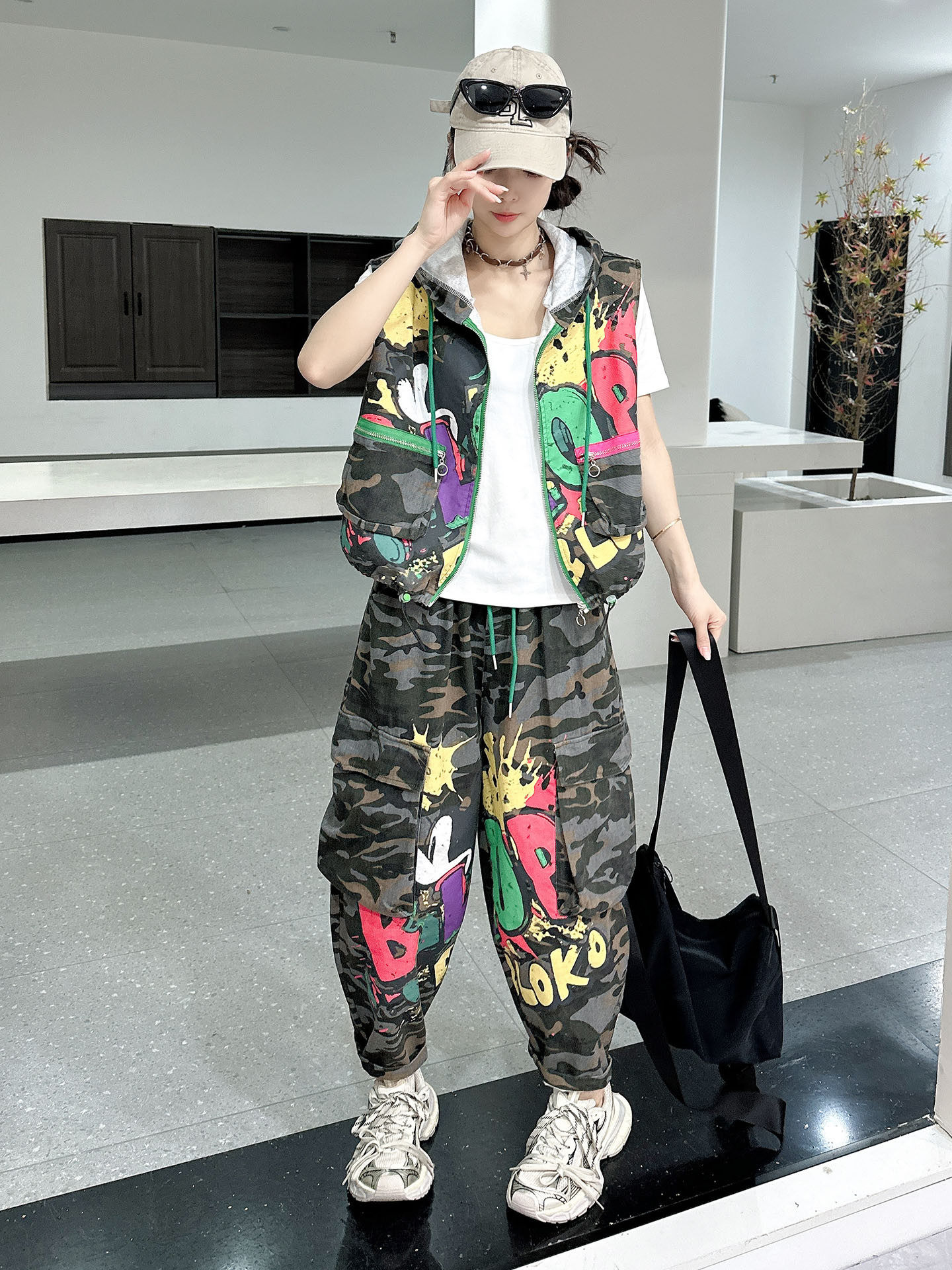 Camouflage Vest Two Piece Set  - огляд і ціна Street Fashion Jacket