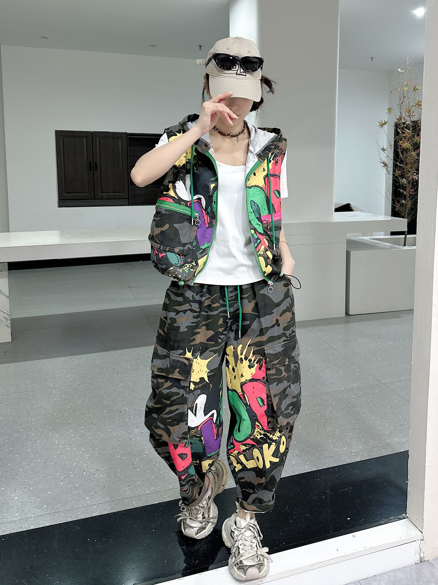 Camouflage Vest Two Piece Set  - огляд і ціна Street Fashion Jacket