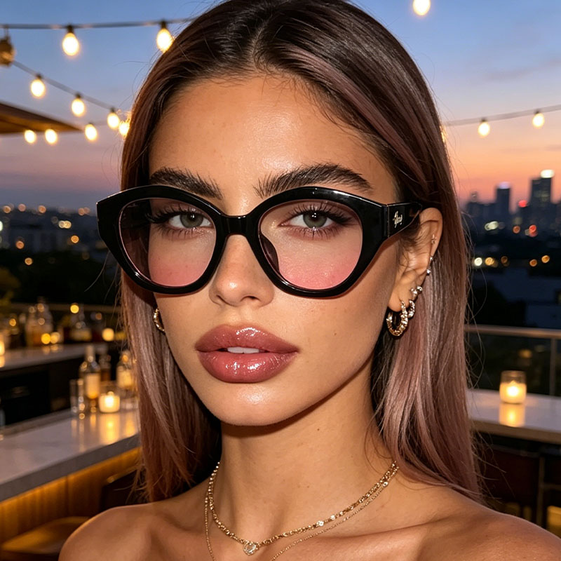 1Pc Niche Black Frame Pink Gra - огляд і ціна Street Fashion Pose