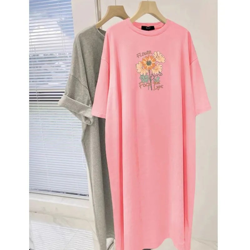 Women's Flower Print Oversized - огляд і ціна Longline Tee Oversized