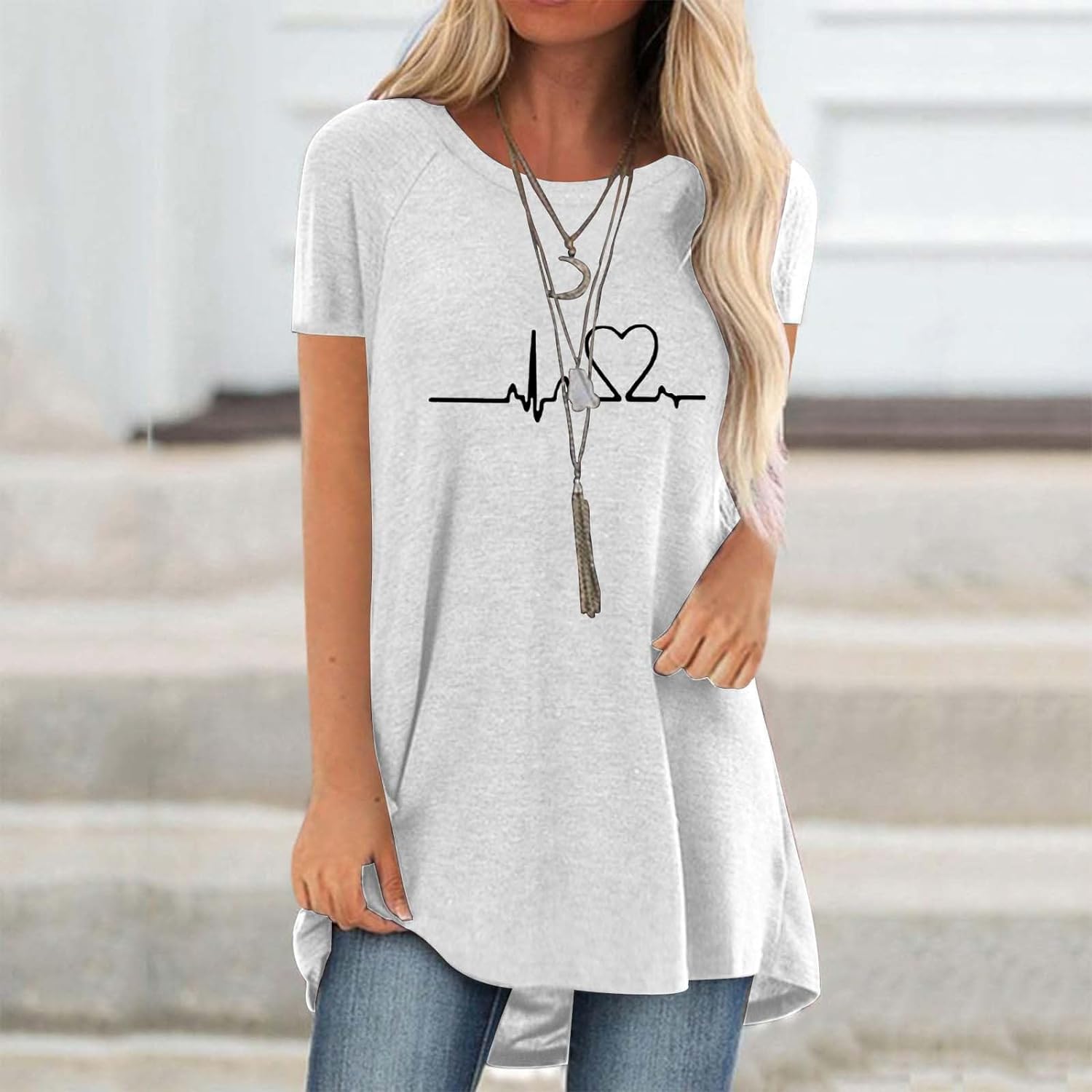 Line Love Graphics 3D Print T- - огляд і ціна Longline Tee Oversized