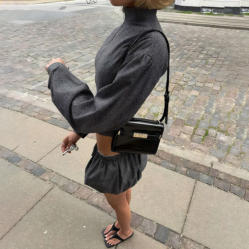 TARUXY Zipper Coat Sexy Shorts - огляд і ціна Street Fashion Jacket