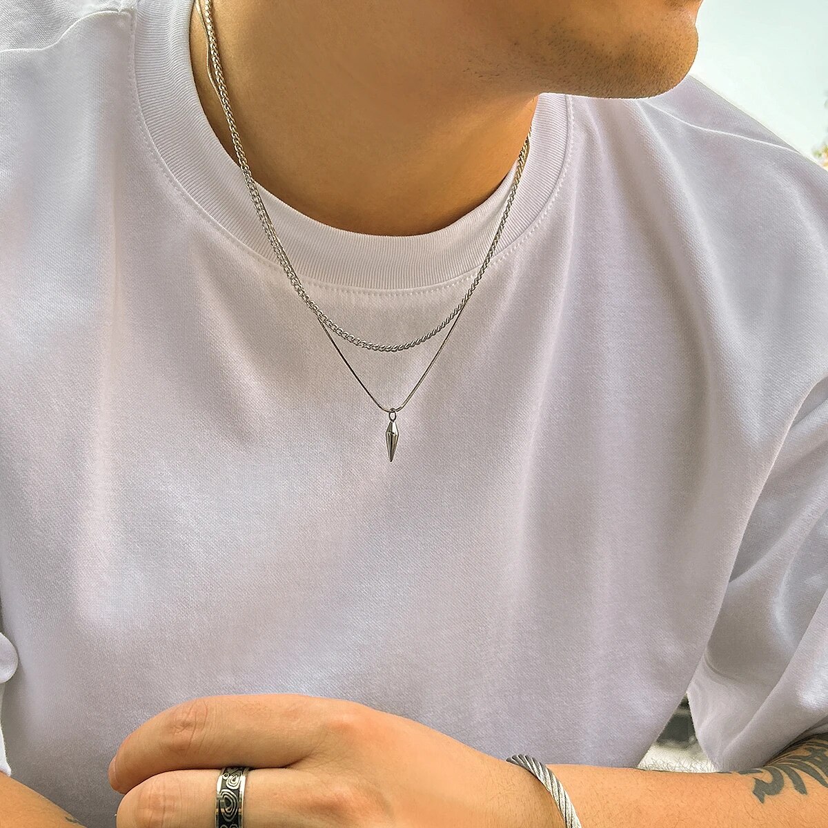 2Pcs/Set Trend Rivet Pendant N - огляд і ціна Street Fashion Mood