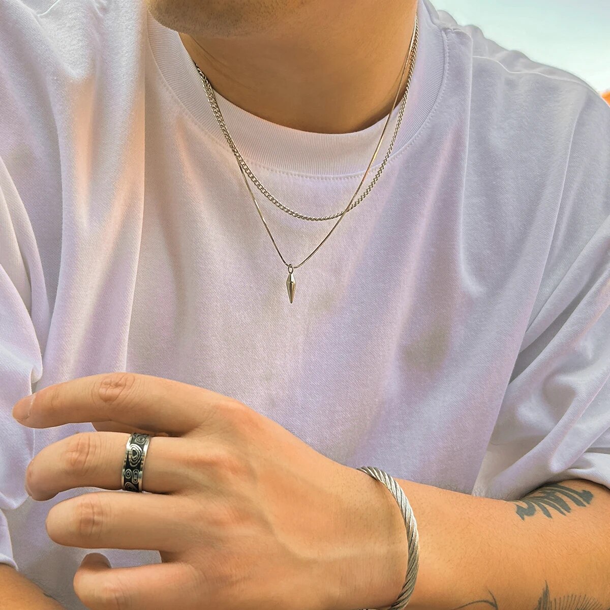2Pcs/Set Trend Rivet Pendant N - огляд і ціна Street Fashion Mood