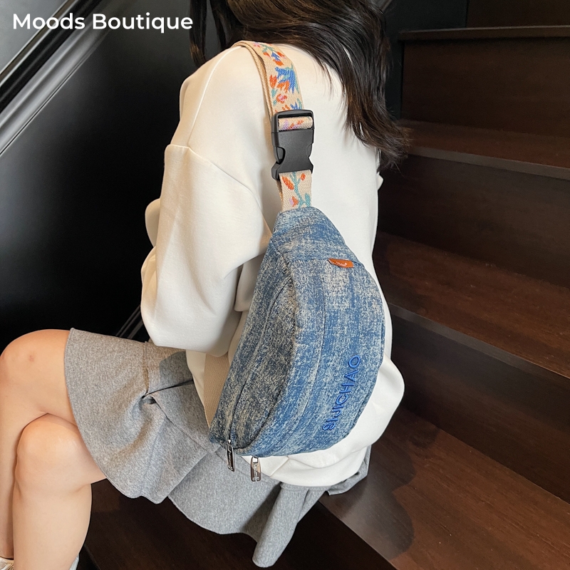 Denim Blue Chest Bags For Wome - огляд і ціна Street Fashion Mood